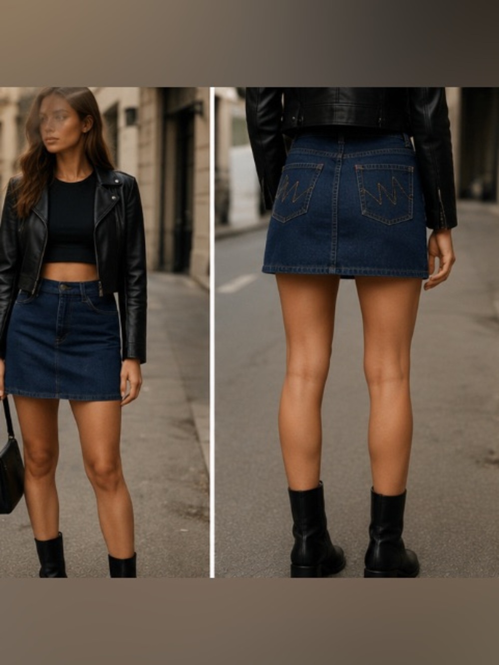Y2K Dark Wash Denim Mini Skirt Size 6 Stretch Denim Casual Streetwear